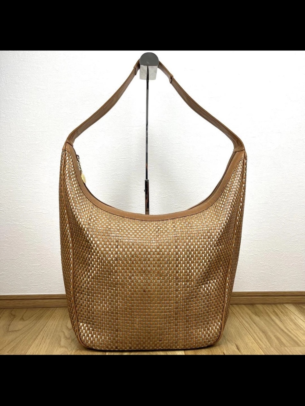 Gucci Brown Woven Leather Shoulder Bag